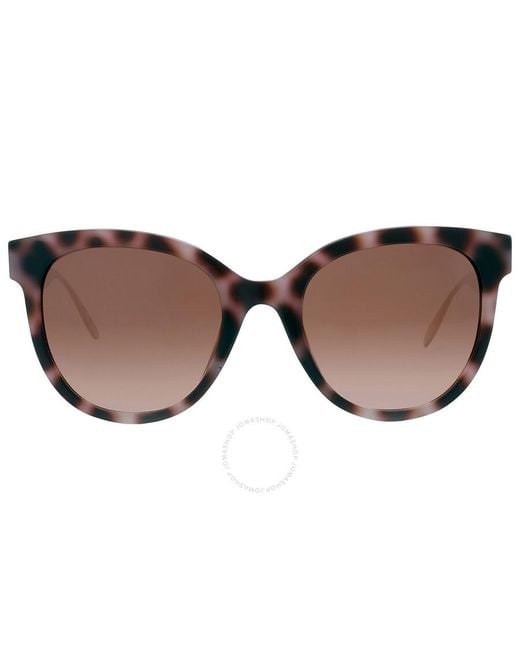 Carolina Herrera Brown Grey Oval Sunglasses Shn621m 096n 52