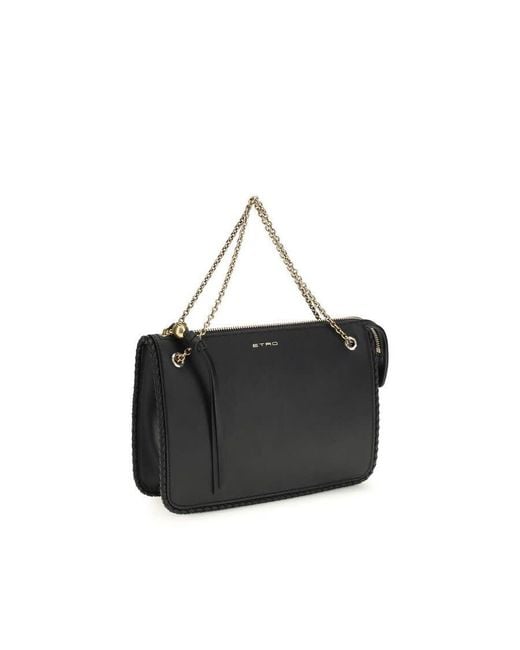 Etro Black Calf Leather Clutch