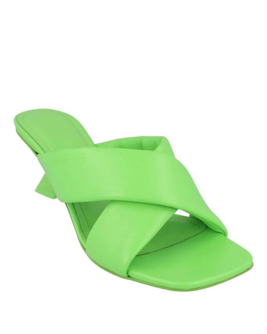 Ferragamo Green Aldura 55 Crossover-Strap Sandals