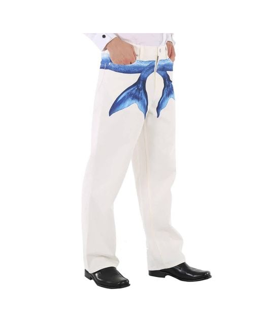 Burberry Blue Mermaid Tail Printed Cotton-denim Jeans for men