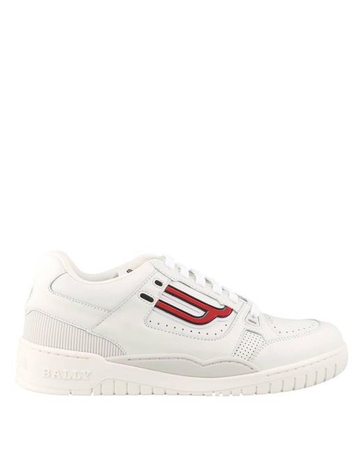 Bally White Kuba-T Leather Low-Top Sneakers, Brand Size 7 Us for men