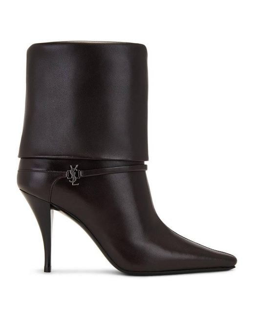 Saint Laurent Black Smooth Leather Niki Boots, Brand Size 35 Us