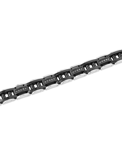 Robert Alton Metallic 1/2Ctw Diamond Stainless Steel With Finish Link Bracelet for men