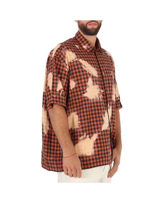 Etudes Studio Brown Check Illusion Cotton Shirt for men