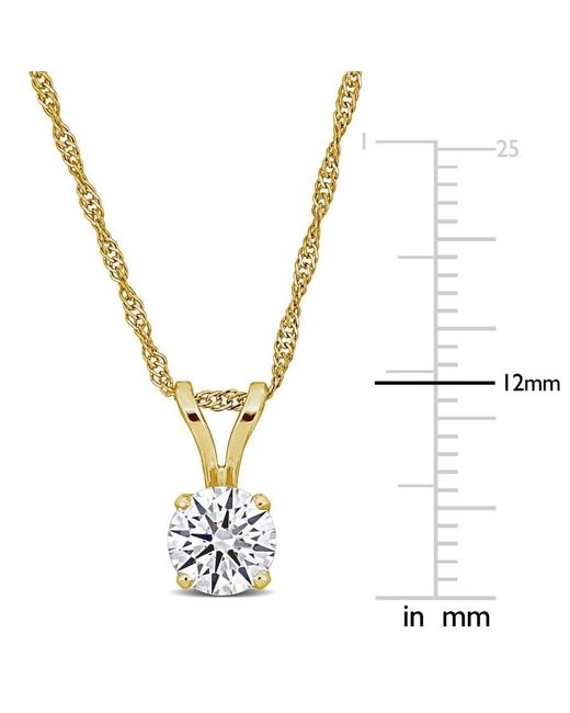 Created Forever Metallic 3/4Ct Tw Lab-Grown Diamond Solitaire Pendant With Chain for men