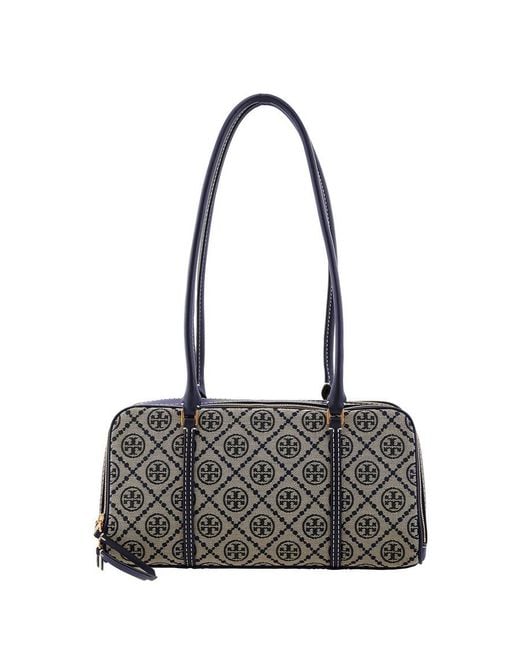 Tory Burch Black T Monogram Small Marshmallow Satchel