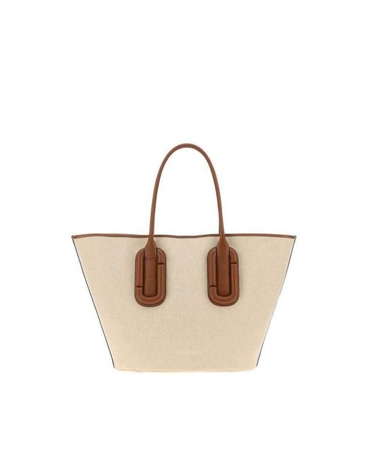Marc Jacobs Brown Sand Canvas Large Babe Shopping Bag Beigearganoil Exterior: Fabric Borse A Mano