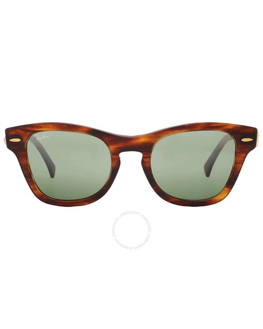 Ray-Ban Brown Green Mirror Square Sunglasses Rb0707sm 954/g4 50