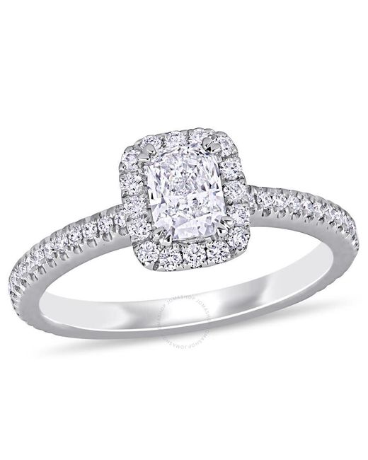 Amour Metallic 7/ Ct Tw Diamond Halo Engagement Ring