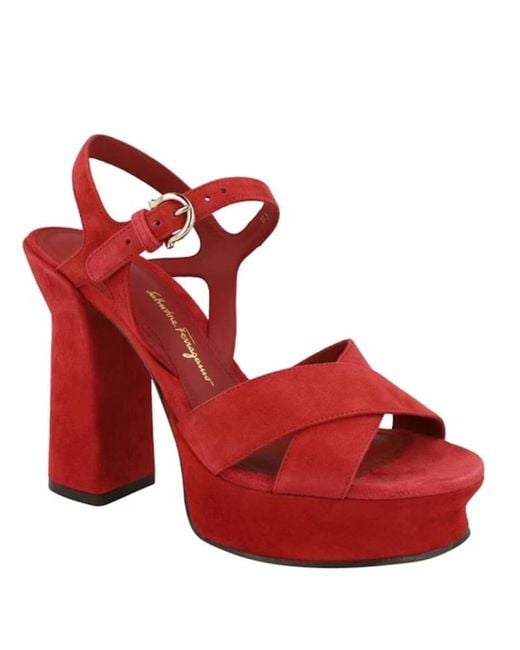 Ferragamo Red Platform Sandal