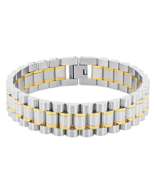 Robert Alton Metallic Watch Link Stainless Steel Bracelet With Finish for men