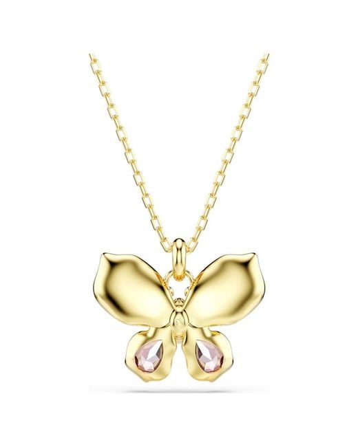Swarovski Metallic Idyllia Crystal Flower Pendant Necklace