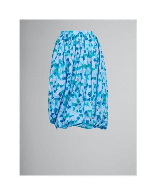 Marni Blue Light Floral Bubble Skirt