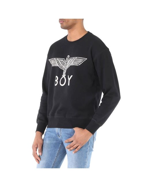 BOY London Black / White Long Sleeve Boy Eagle Sweatshirt for men