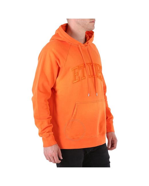 Etudes Studio Orange Racing Logo Cotton Hoodie for men