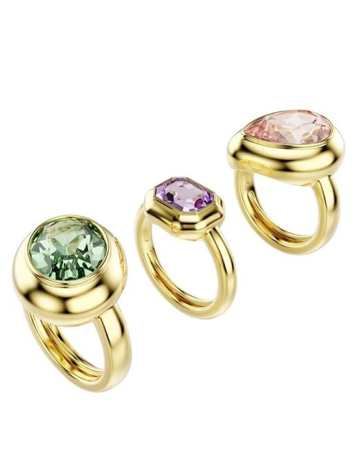 Swarovski Metallic Gema-Tone Plated Set Of 3 Rings for men