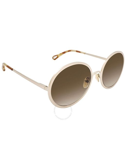 Chloé Brown Gradient Oval Sunglasses