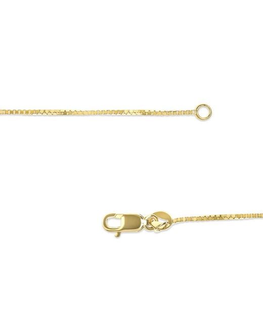 Haus of Brilliance Metallic Solid 14K 0.75Mm Classic Box Chain Necklace. Chain