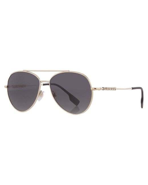 Burberry Gray Dark Grey Pilot Sunglasses Be3147 110987 58