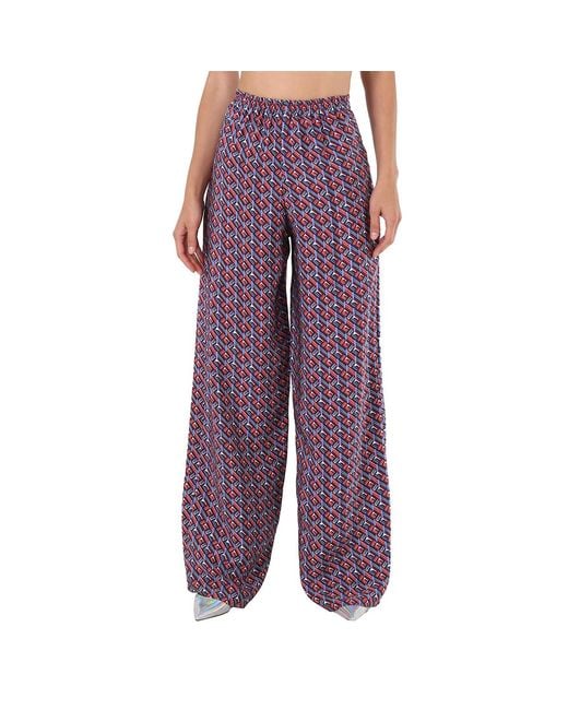 Giuliva Heritage Purple Amanda Wide Leg Trousers, Brand Size 36 (Us
