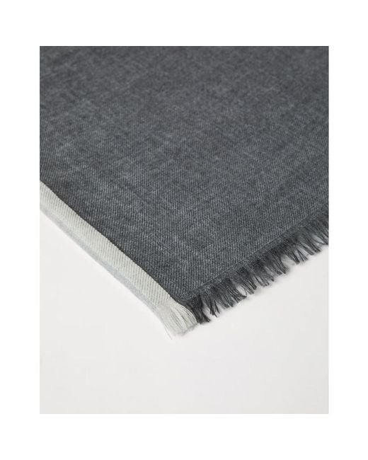 Brunello Cucinelli Gray Wool Silk Scarf, Brand (Us for men