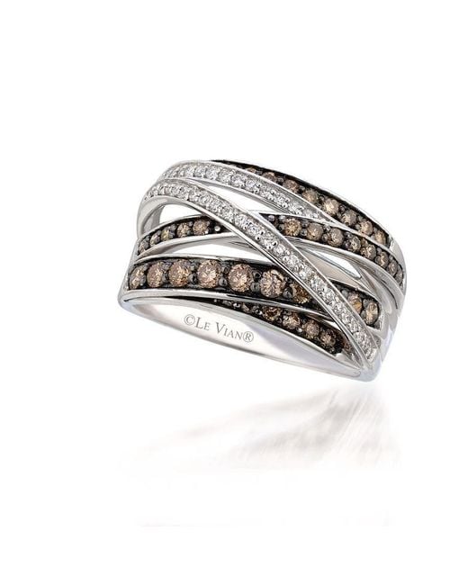 Le Vian White Ladies Vanilla And Chocolate Gladiator Rings Set