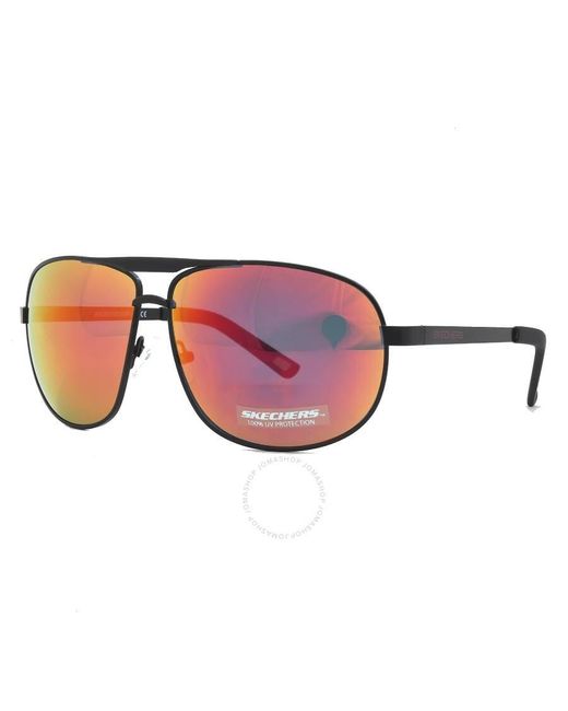 Skechers Brown Bordeaux Mirror Pilot Sunglasses Se6077 02u 65 for men