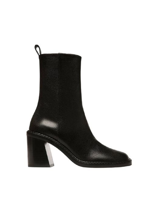 Bally Black Austine Block Heel Leather Boots, Brand Size 38.5 Us