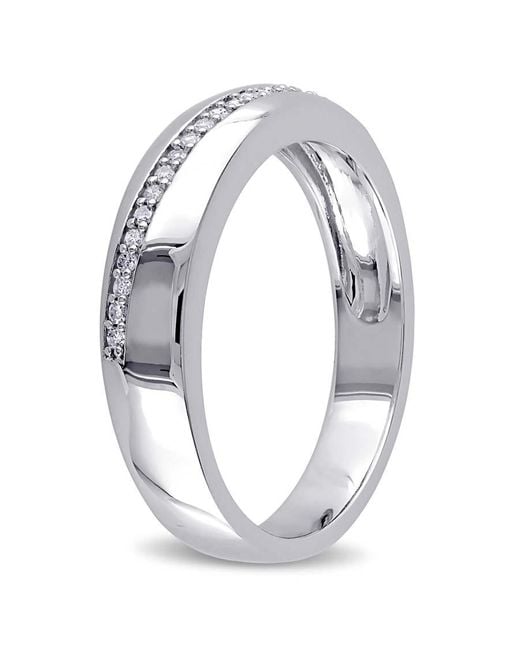 Amour Metallic 1/10 Ct Tw Diamond Crossover Ring for men