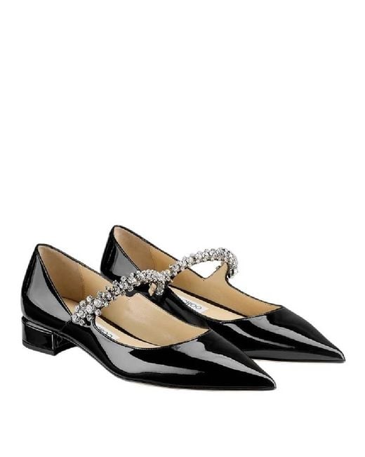 Jimmy Choo Black Bing 25 Patent Leather Ballet Flats