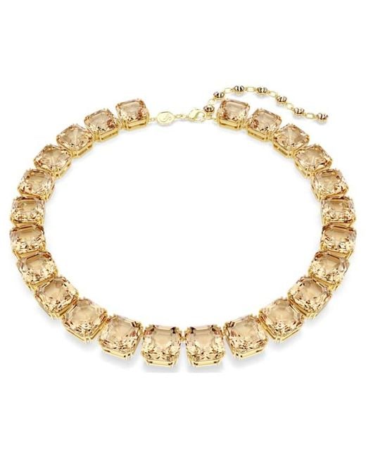 Swarovski Metallic Millenia-Tone Plated Tennis Necklace
