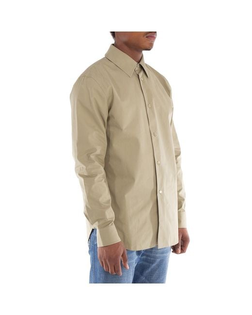 Burberry Green Equestrian Knight-Motif Cotton Buttoned Shirt for men