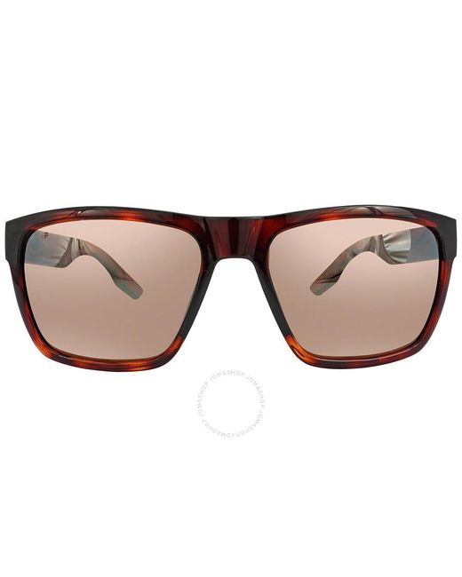 Costa Del Mar Brown Paunch Xl Copper Silver Mirror Polarized Polycarbonate Square Sunglasses 6s9050 905007 59