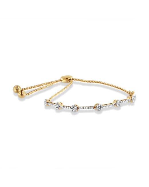 Haus of Brilliance Metallic 14K Plated Sterling 1/3 Cttw Diamond Slider Link Bolo Bracelet