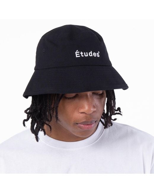 Etudes Studio Black Logo Embroidered Bucket Hat for men