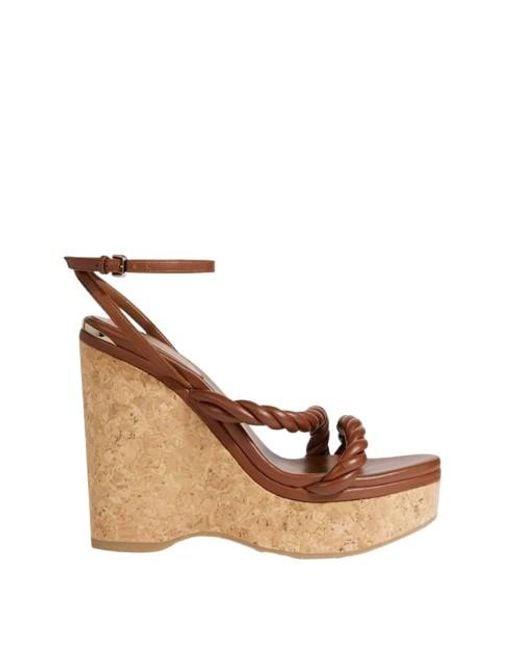 Jimmy Choo Brown Diosa Wedge 130 Tan Sandal Wedge, Brand Size 35 Us