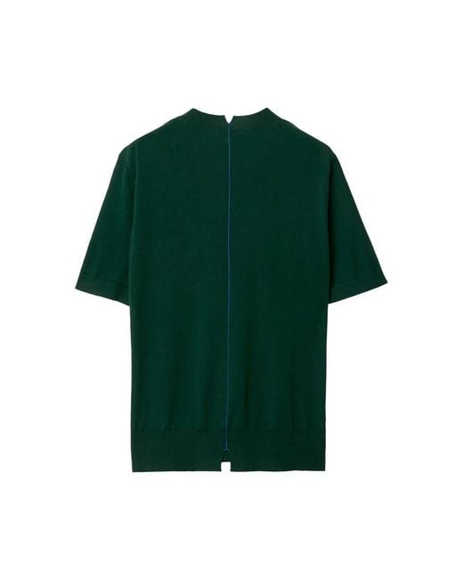 Burberry Green Crew-Neck Wool T-Shirt