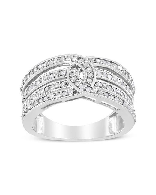 Haus of Brilliance Metallic 925 Sterling 1/2 Cttw Diamond Multi-Row Bypass Band Ring (I-J Color, I3 Clarity)