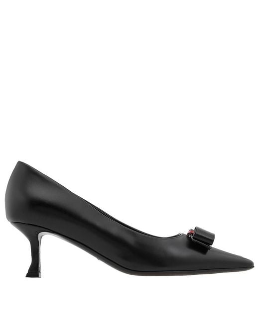 Ferragamo Black Vara Bow Pumps