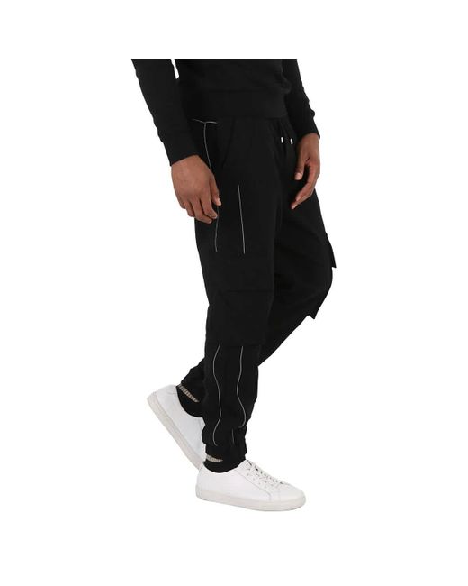 Balmain Black Reflect Logo Cargo Track Pants for men