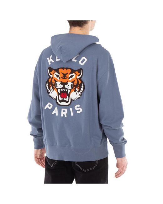 KENZO Blue Embroidered Lucky Tiger Sweater for men