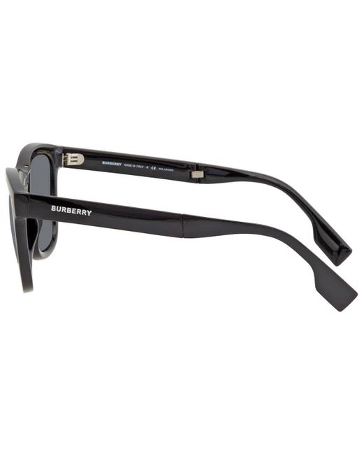 Burberry Gray Miller Polarized Dark Grey Square Sunglasses Be4341 3001t8 55 for men