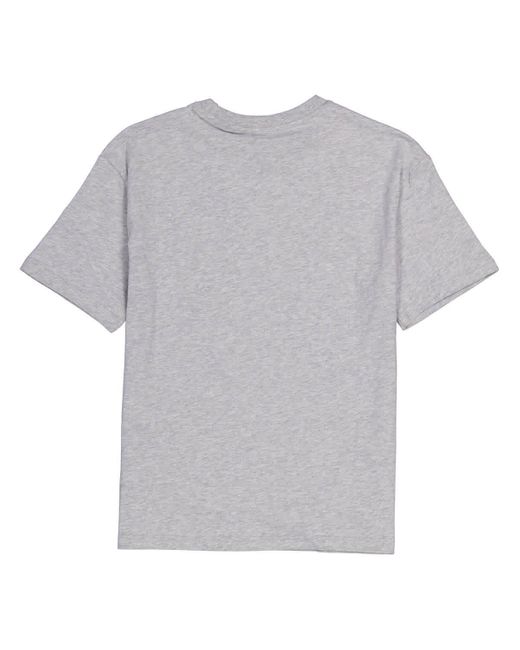 MSGM Gray Boys Grey Cotton Logo Print T-shirt