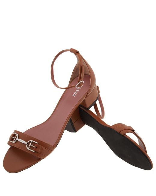 Bally Brown Cloto Leather Ankle-Strap Sandals
