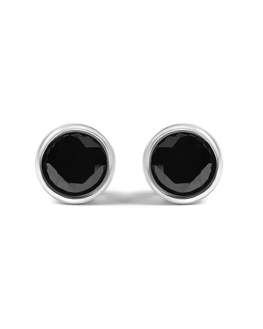 Haus of Brilliance Black 925 Sterling 1 1/4 Cttw Round Brilliant-Cut Diamond Stud Earrings With Screw Backs