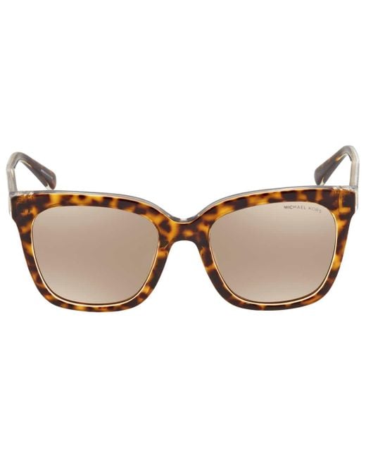 Michael Kors Brown Gold Mirrored Square Sunglasses  31027p 52