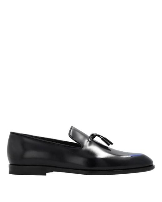Ferragamo Black Ferragamo Florida Leather Tassel Loafers for men