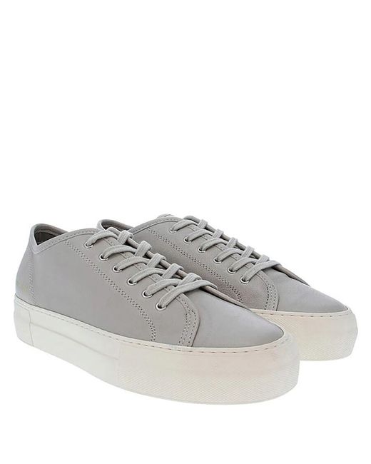 Common Projects Gray Leather Tournament Low Super Sneakers