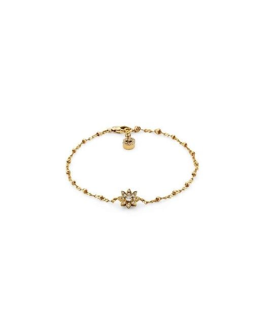 Gucci Metallic Flora 18K Bracelet With Diamonds
