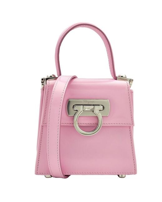 Ferragamo Pink Ladies Micro Iconic Top Handle Bag